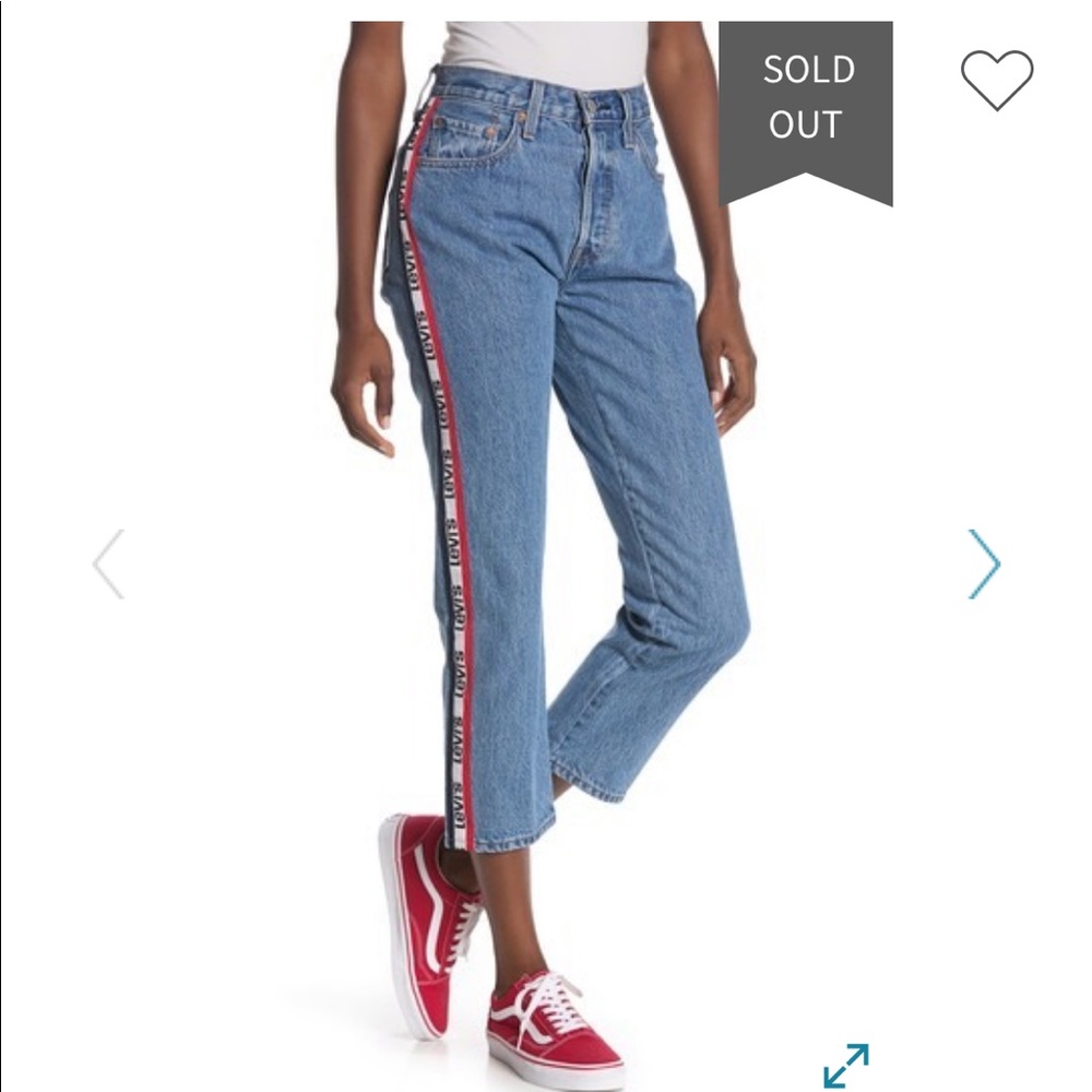 LEVIS WITH RED WHITE AND BLUE LEVI STRIPE